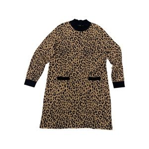 J.Crew Dress | J.Crew Factory Leopard print sweater dress size XL